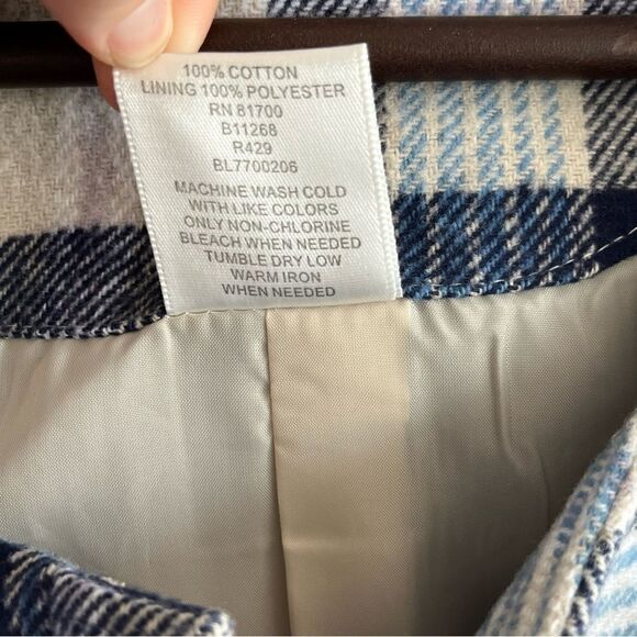 Women's Blair Blue Tan & White Plaid Coat - Picture 8 of 10
